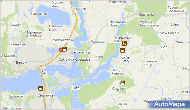 mapa Kępa gmina Ślesin, Kępa gmina Ślesin na mapie Targeo