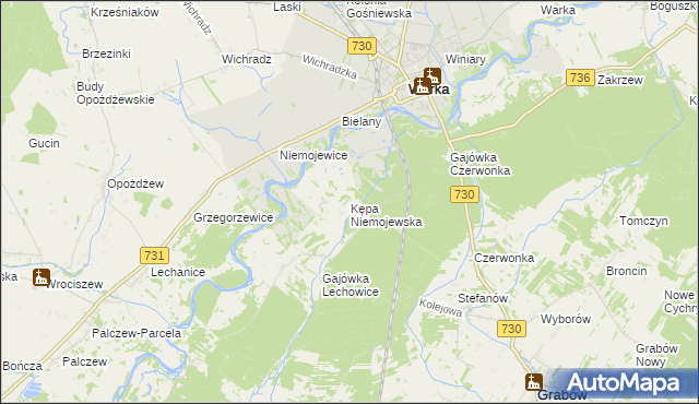 mapa Kępa Niemojewska, Kępa Niemojewska na mapie Targeo