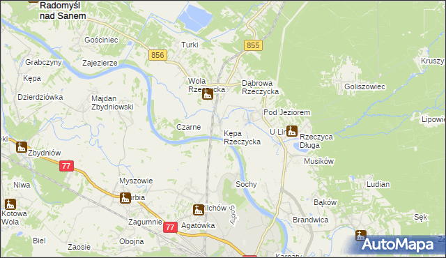 mapa Kępa Rzeczycka, Kępa Rzeczycka na mapie Targeo