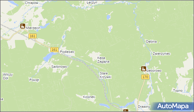 mapa Kępa Zagajna, Kępa Zagajna na mapie Targeo