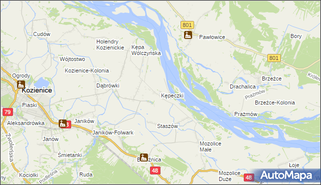 mapa Kępeczki, Kępeczki na mapie Targeo