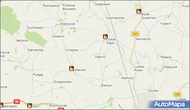 mapa Kępino gmina Borów, Kępino gmina Borów na mapie Targeo