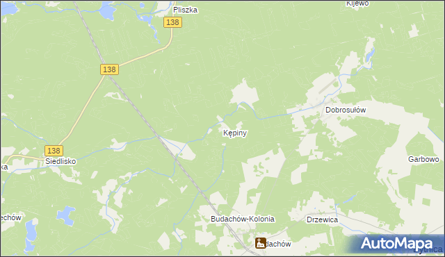 mapa Kępiny gmina Bytnica, Kępiny gmina Bytnica na mapie Targeo