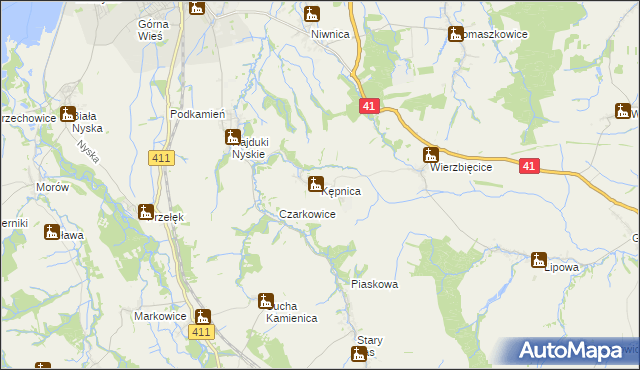 mapa Kępnica, Kępnica na mapie Targeo