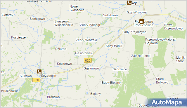 mapa Kęsy-Wypychy, Kęsy-Wypychy na mapie Targeo