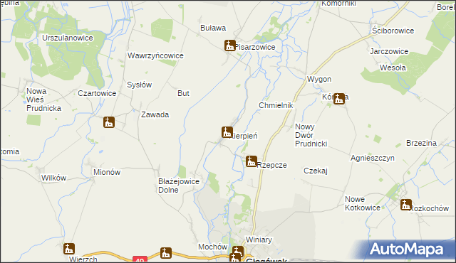mapa Kierpień, Kierpień na mapie Targeo