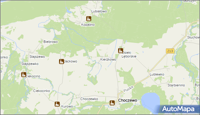 mapa Kierzkowo gmina Choczewo, Kierzkowo gmina Choczewo na mapie Targeo