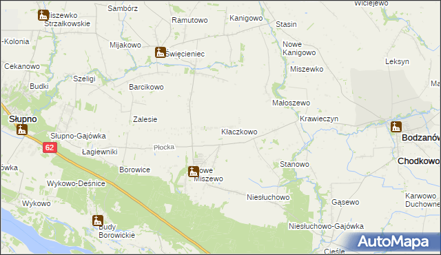 mapa Kłaczkowo, Kłaczkowo na mapie Targeo