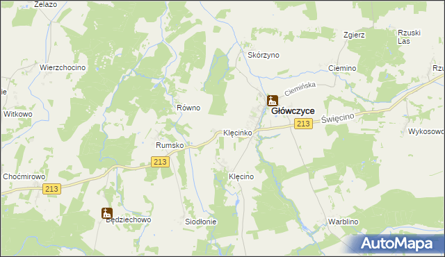 mapa Klęcinko, Klęcinko na mapie Targeo