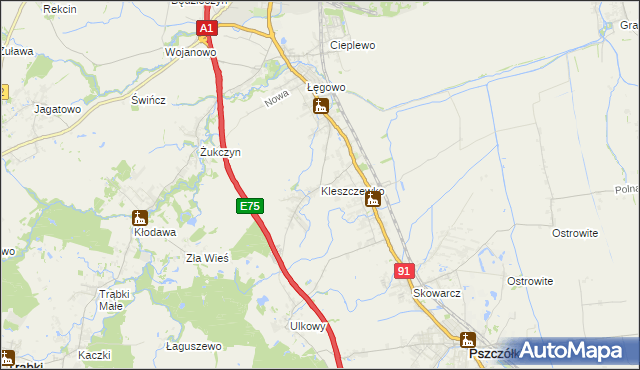 mapa Kleszczewko, Kleszczewko na mapie Targeo