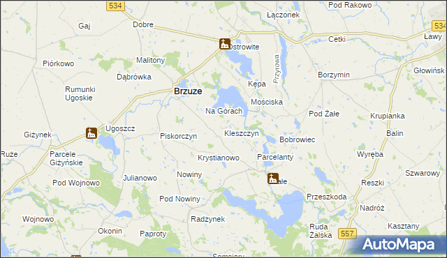 mapa Kleszczyn, Kleszczyn na mapie Targeo