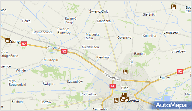 mapa Klewków, Klewków na mapie Targeo