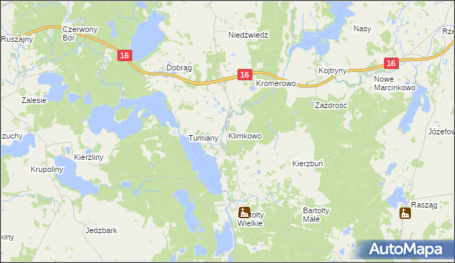 mapa Klimkowo, Klimkowo na mapie Targeo