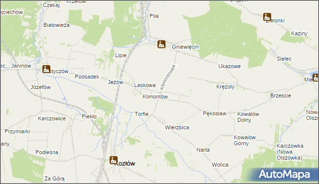 mapa Klimontówek, Klimontówek na mapie Targeo