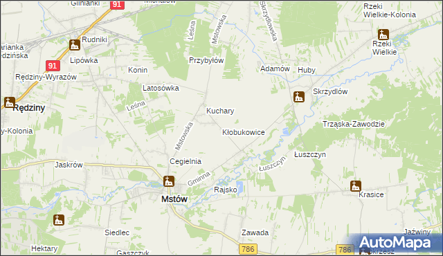 mapa Kłobukowice, Kłobukowice na mapie Targeo