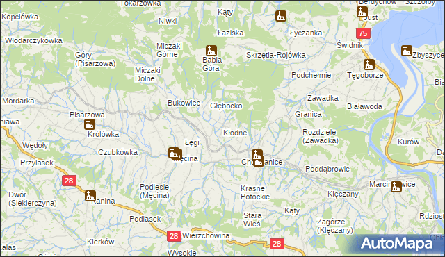 mapa Kłodne, Kłodne na mapie Targeo