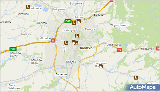 mapa Kłodzka, Kłodzko na mapie Targeo