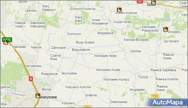 mapa Kłonówek-Wieś, Kłonówek-Wieś na mapie Targeo