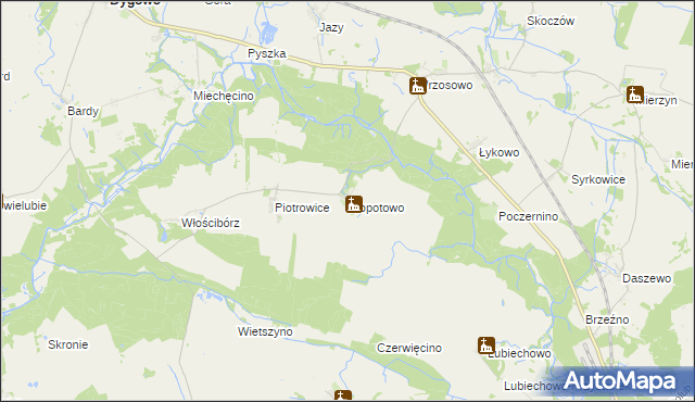 mapa Kłopotowo gmina Dygowo, Kłopotowo gmina Dygowo na mapie Targeo