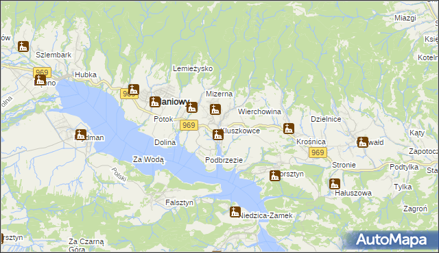 mapa Kluszkowce, Kluszkowce na mapie Targeo