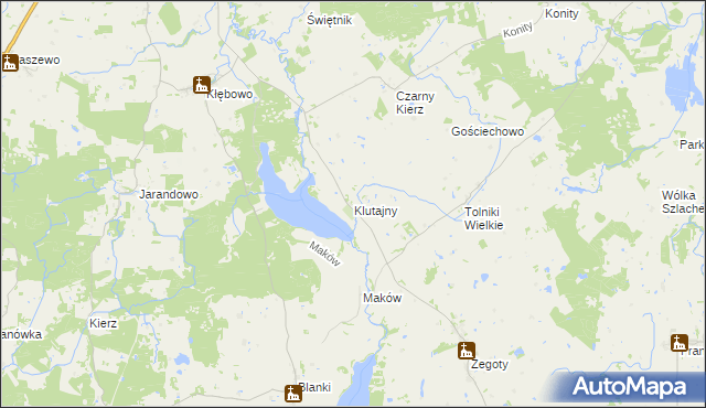 mapa Klutajny, Klutajny na mapie Targeo