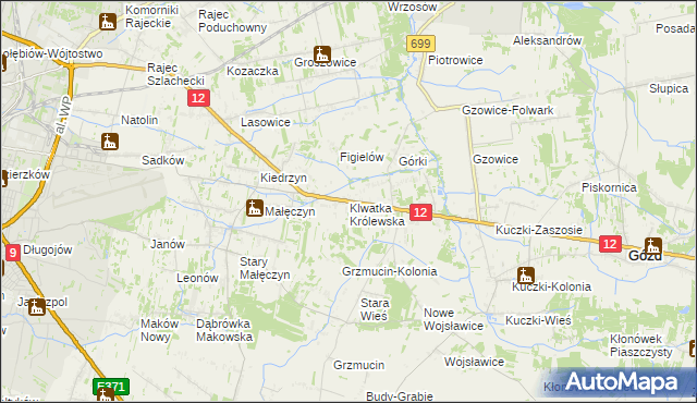 mapa Klwatka Królewska, Klwatka Królewska na mapie Targeo