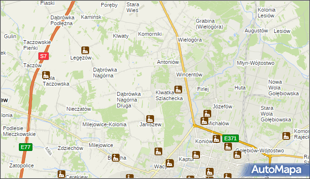 mapa Klwatka Szlachecka, Klwatka Szlachecka na mapie Targeo