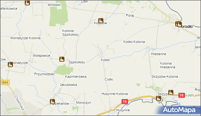 mapa Kobło, Kobło na mapie Targeo