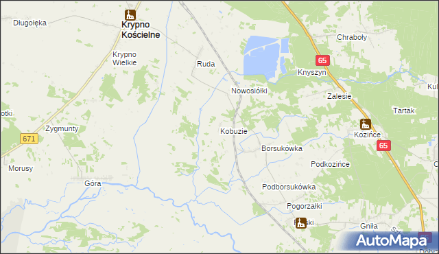 mapa Kobuzie gmina Dobrzyniewo Duże, Kobuzie gmina Dobrzyniewo Duże na mapie Targeo