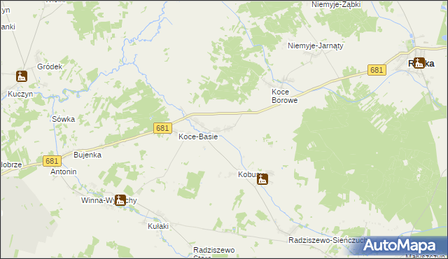 mapa Koce-Schaby, Koce-Schaby na mapie Targeo