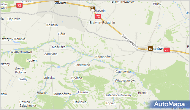 mapa Kochanów gmina Głuchów, Kochanów gmina Głuchów na mapie Targeo