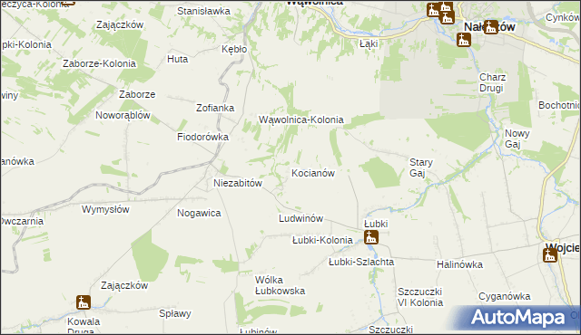 mapa Kocianów, Kocianów na mapie Targeo