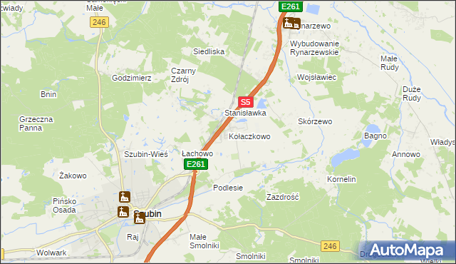 mapa Kołaczkowo gmina Szubin, Kołaczkowo gmina Szubin na mapie Targeo