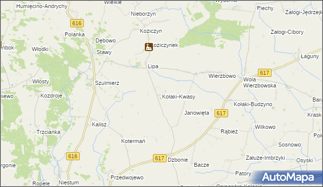 mapa Kołaki-Kwasy, Kołaki-Kwasy na mapie Targeo