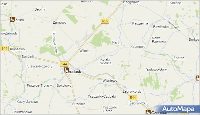 mapa Kołaki Wielkie, Kołaki Wielkie na mapie Targeo