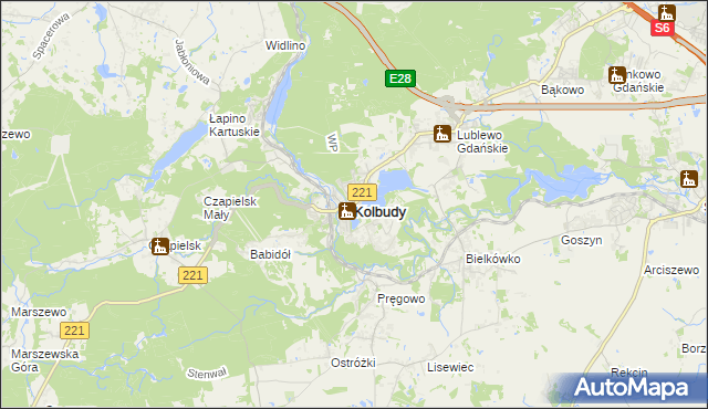 mapa Kolbudy, Kolbudy na mapie Targeo
