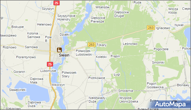 mapa Kolebki, Kolebki na mapie Targeo