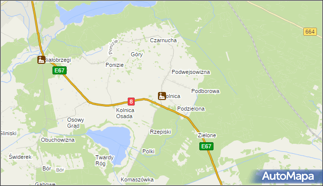 mapa Kolnica gmina Augustów, Kolnica gmina Augustów na mapie Targeo