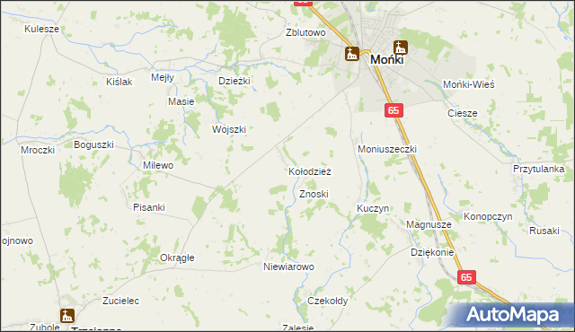 mapa Kołodzież, Kołodzież na mapie Targeo