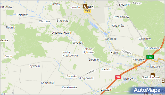 mapa Kolonia Dębniak, Kolonia Dębniak na mapie Targeo