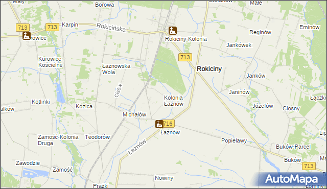 mapa Kolonia Łaznów, Kolonia Łaznów na mapie Targeo