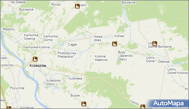 mapa Kolonia Malennik, Kolonia Malennik na mapie Targeo