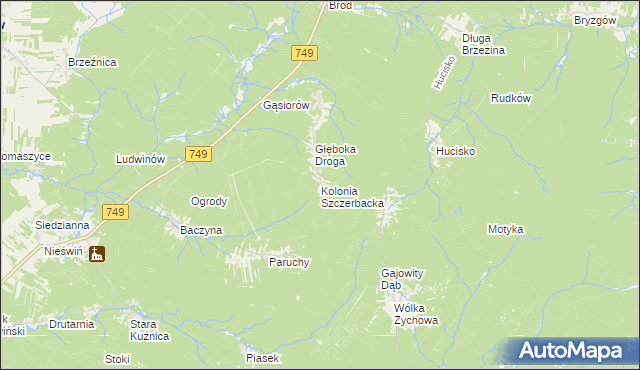 mapa Kolonia Szczerbacka, Kolonia Szczerbacka na mapie Targeo