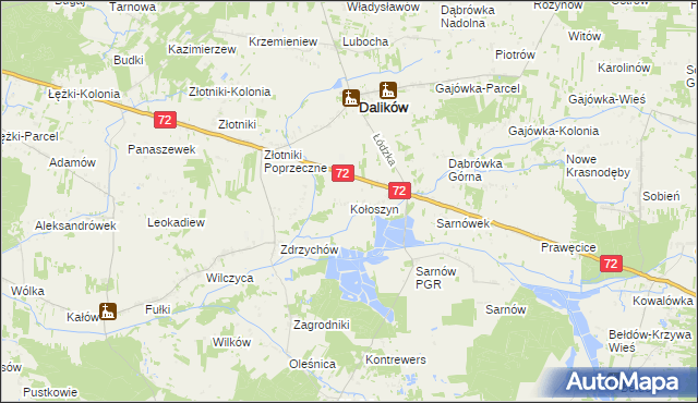 mapa Kołoszyn, Kołoszyn na mapie Targeo