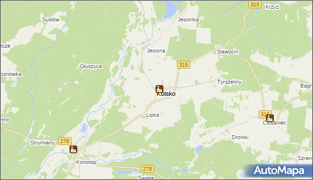 mapa Kolsko, Kolsko na mapie Targeo