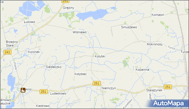 mapa Kołybki, Kołybki na mapie Targeo