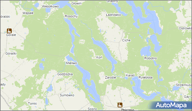 mapa Koń gmina Zbiczno, Koń gmina Zbiczno na mapie Targeo