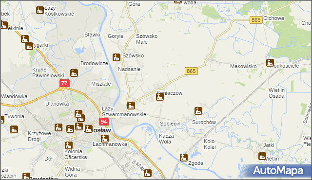 mapa Koniaczów, Koniaczów na mapie Targeo