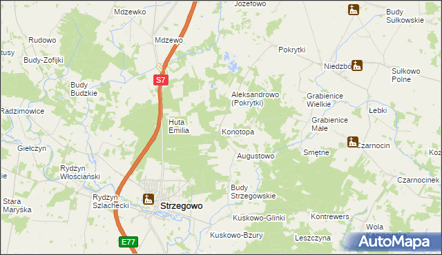 mapa Konotopa gmina Strzegowo, Konotopa gmina Strzegowo na mapie Targeo