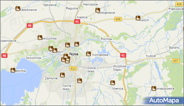 mapa Konradowa, Konradowa na mapie Targeo